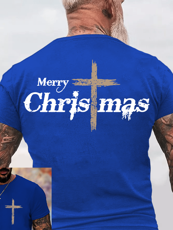 Merry Chrismas  Jesus God Christian Cotton T-Shirt