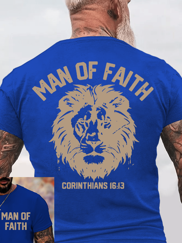 Man Of Faith Jesus God Christian Cotton T-Shirt
