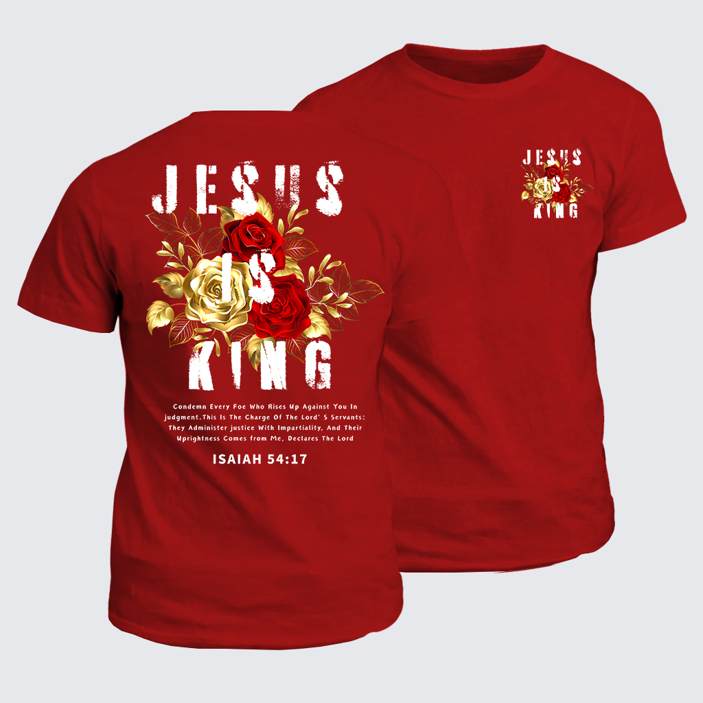Jesus Is King Jesus God Christian Cotton T-Shirt