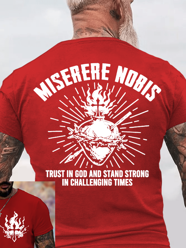 Miserere Nobis Jesus God Christian Cotton T-Shirt