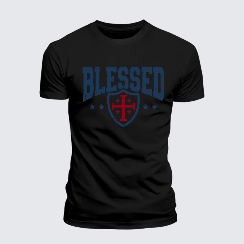 Man Of God Husband Dad Jesus God Christian Cotton T-Shirt