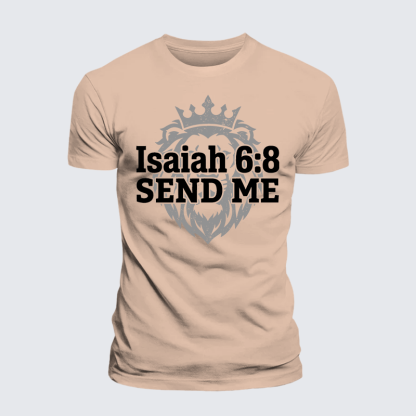 Isaiah 6:8 - SEND ME Jesus God Christian Premium Mercerized Cotton Tee