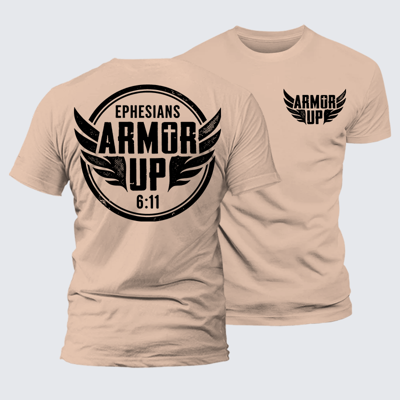 Armor Up Jesus God Christian Premium Mercerized Cotton Tee