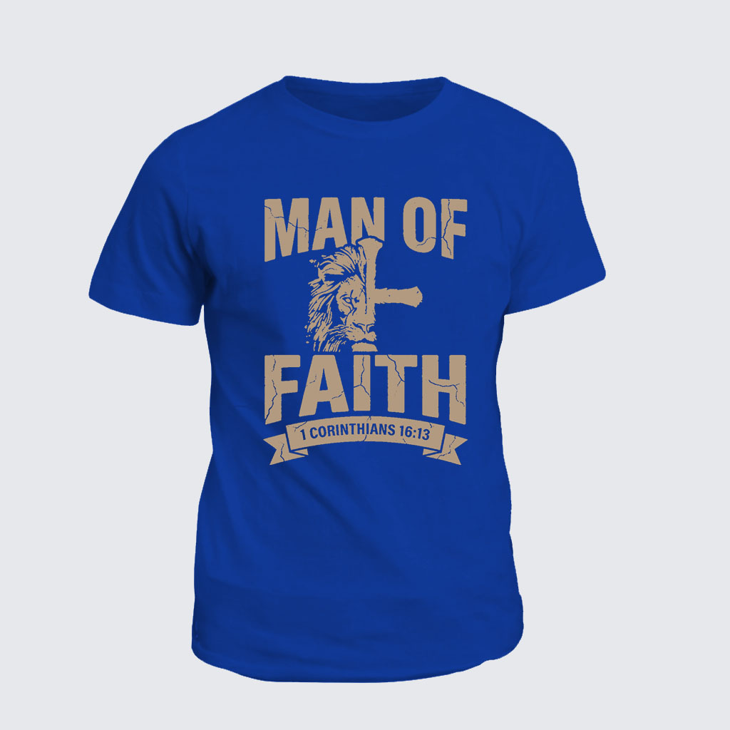 Man of Faith Jesus God Christian Cotton T-Shirt