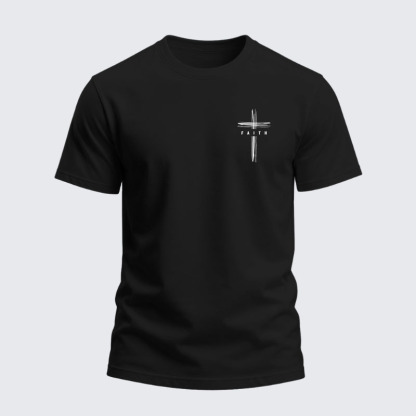 Heavyweight Cotton Tee -Faith Cross