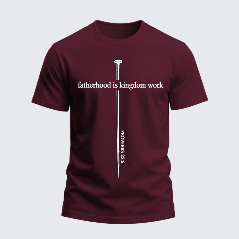 Heavyweight Cotton Tee - Fatherhood is Kingdom Work