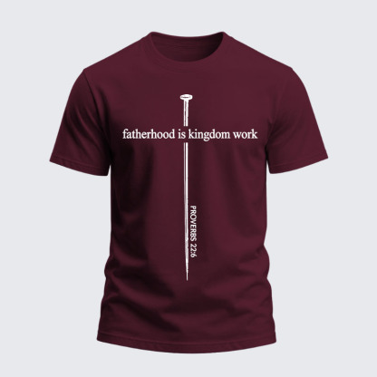 Heavyweight Cotton Tee - Fatherhood is Kingdom Work