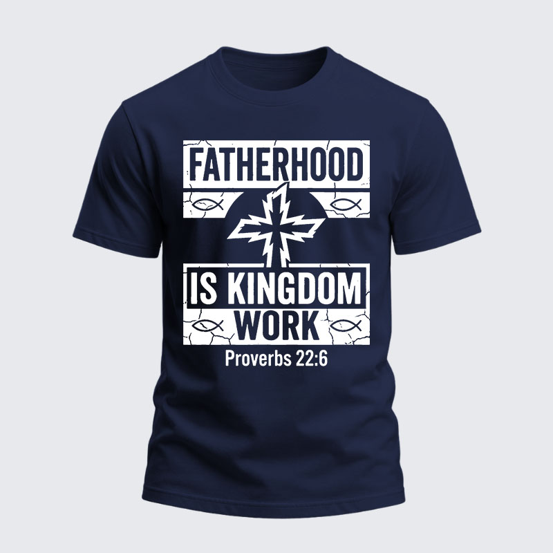 Heavyweight Cotton Tee - Fatherhood is Kingdom Work