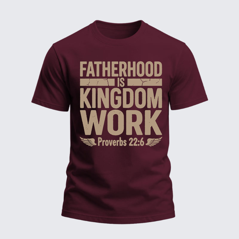 Heavyweight Cotton Tee - Fatherhood is Kingdom Work