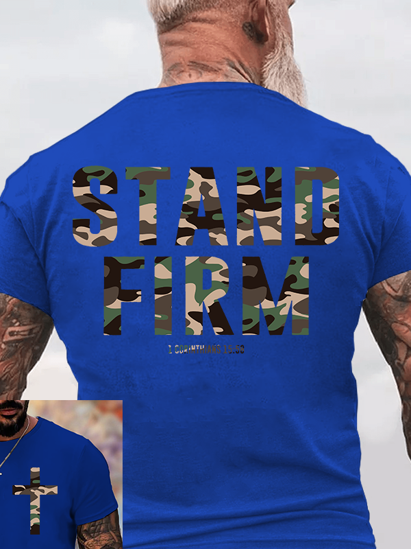 Stand Firm Jesus God Christian Cotton T-Shirt