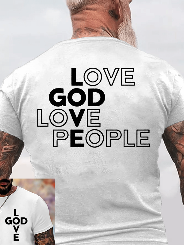 Love God Love People Jesus God Christian Cotton T-Shirt