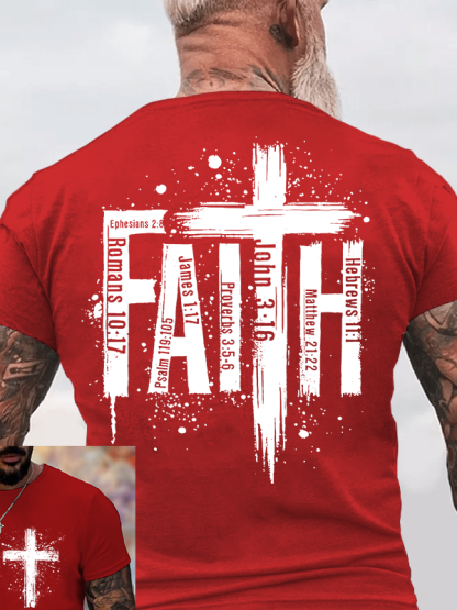 Faith Cross Jesus God Christian Cotton T-Shirt
