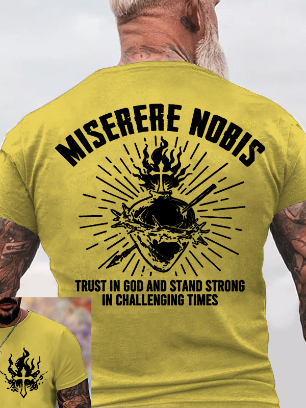 Miserere Nobis Jesus God Christian Cotton T-Shirt