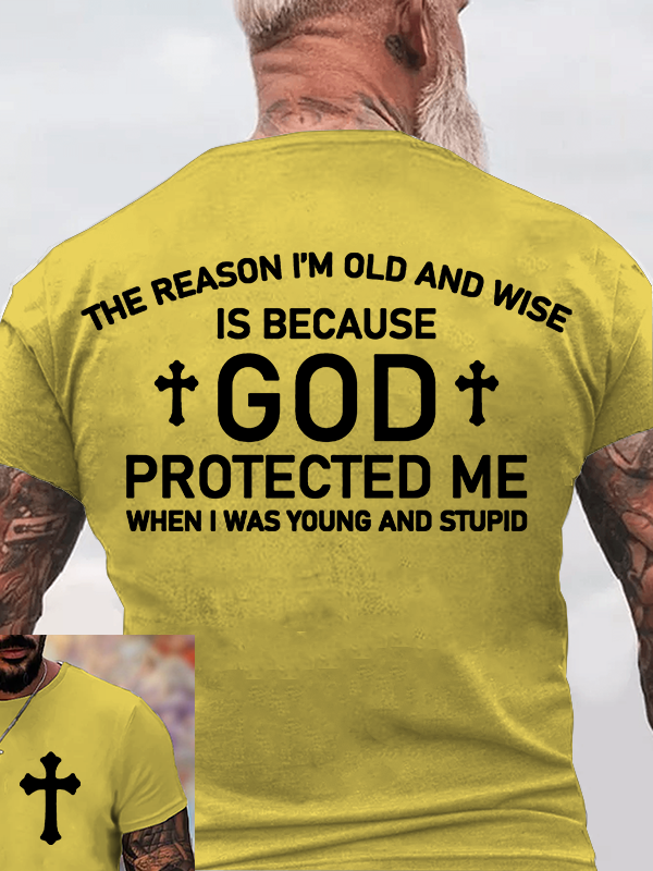 God Protected Me Jesus God Christian Cotton T-Shirt