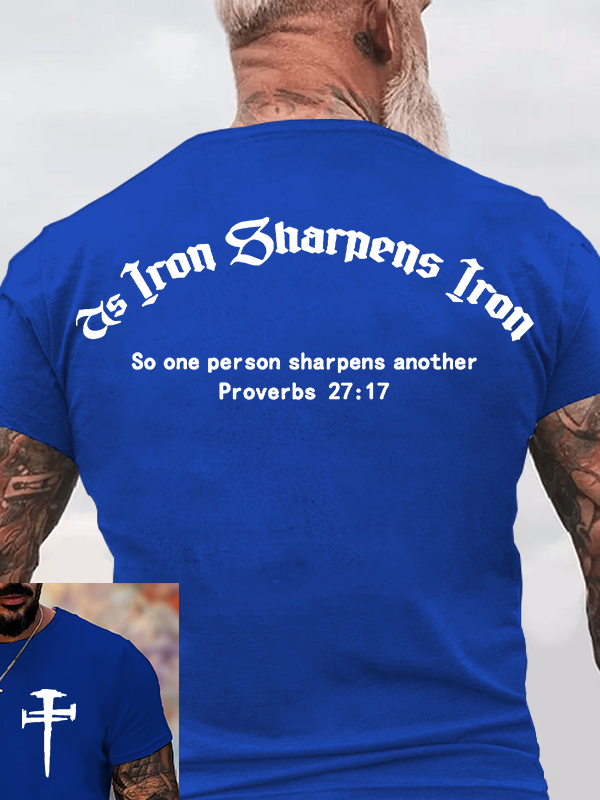 Iron Sharpens Iron Jesus God Christian Cotton T-Shirt