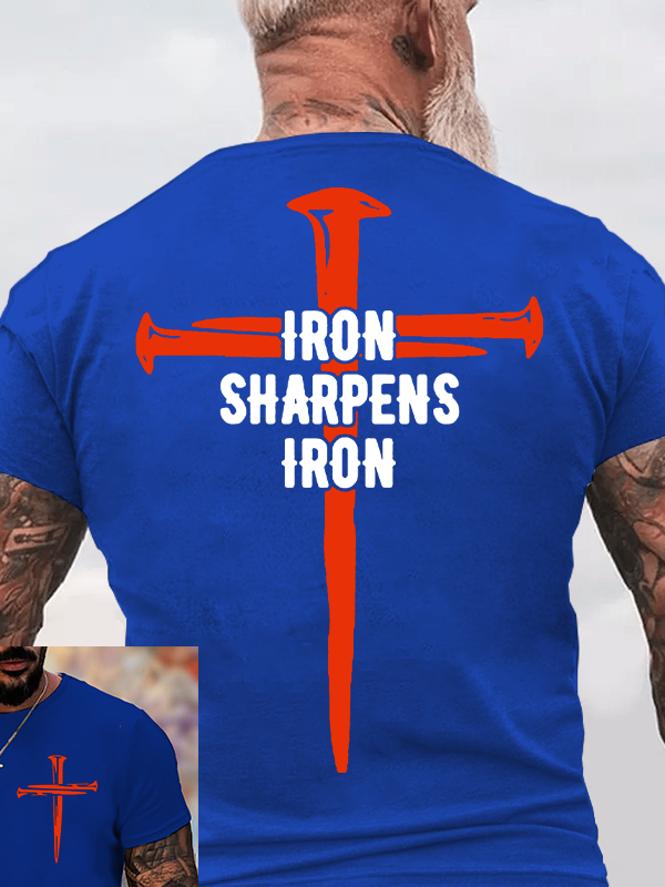 Iron Sharpens Iron Jesus God Christian Cotton T-Shirt