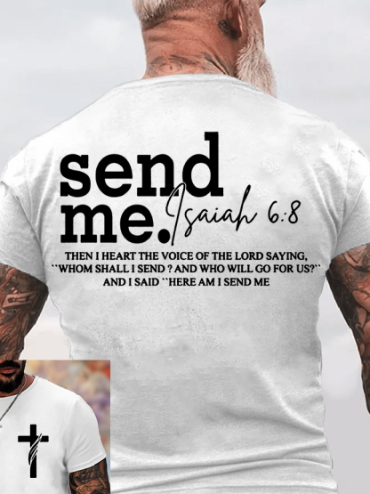 Send Me Isaiah 6:8  Jesus God Christian Cotton T-Shirt