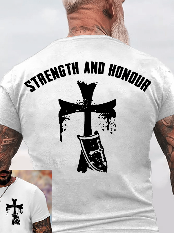 Strength and Honour Jesus God Christian Cotton T-Shirt