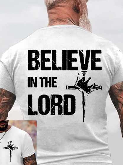 Believe In The Lord Jesus God Christian Cotton T-Shirt