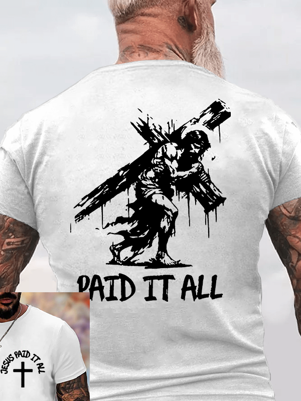 Jesus Paid It All Jesus God Christian Cotton T-Shirt
