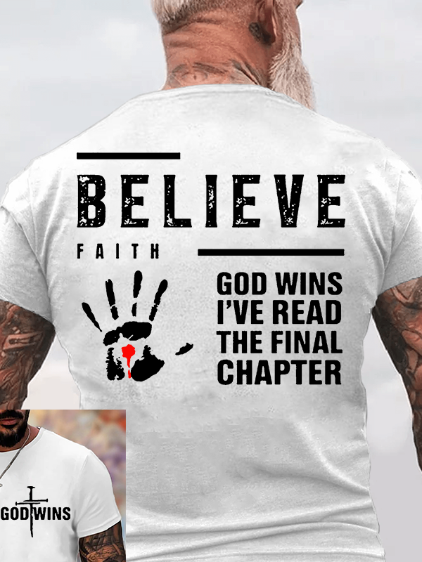 God Wins Jesus God Christian Cotton T-Shirt