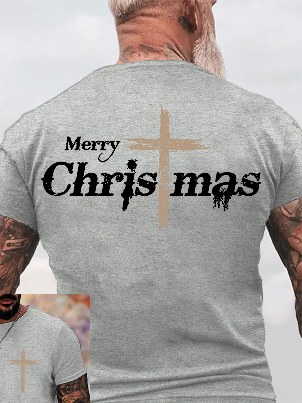 Merry Chrismas  Jesus God Christian Cotton T-Shirt