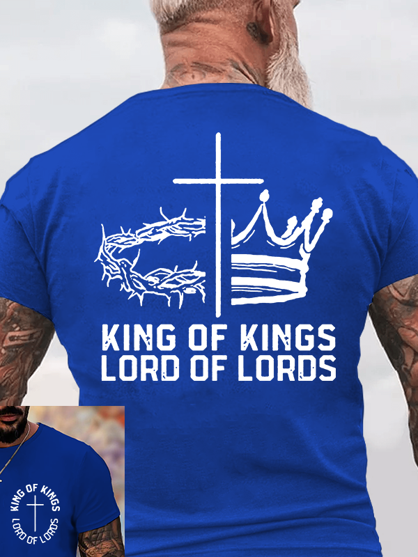 King Of Kings Lord Of Lords Jesus God Christian Cotton T-Shirt