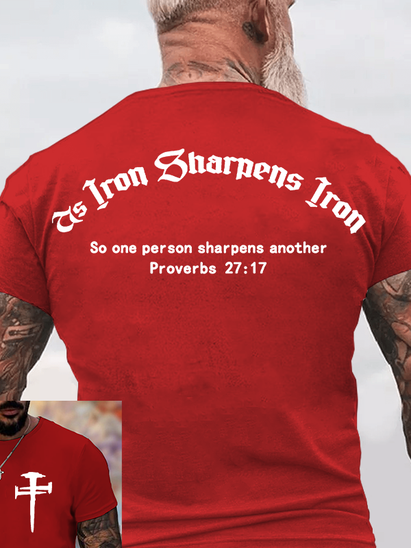 Iron Sharpens Iron Jesus God Christian Cotton T-Shirt