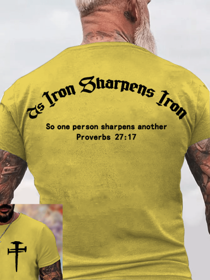 Iron Sharpens Iron Jesus God Christian Cotton T-Shirt