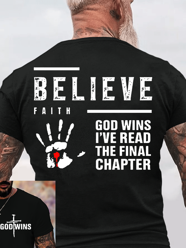 Man Of God Husband Dad Jesus God Christian Cotton T-Shirt