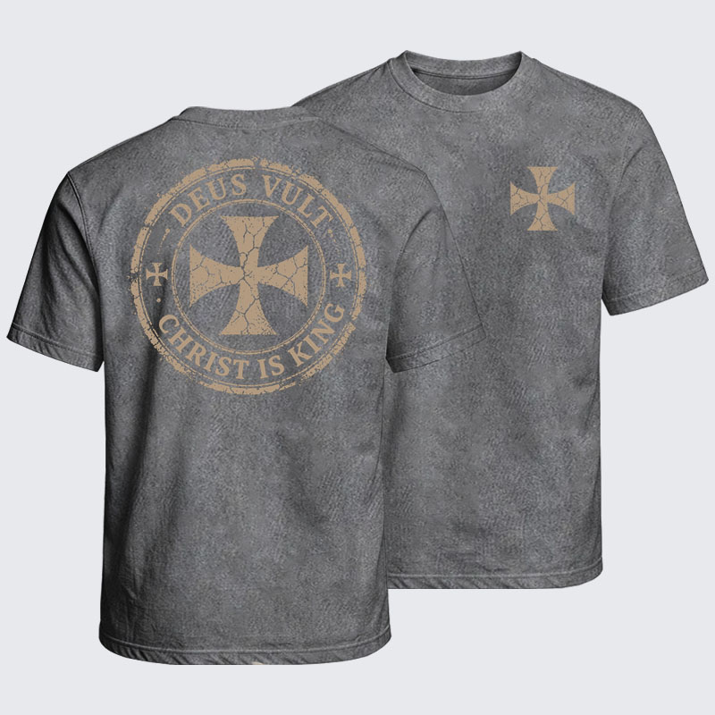Washed T-Shirt - Deus Vult Christ Is King