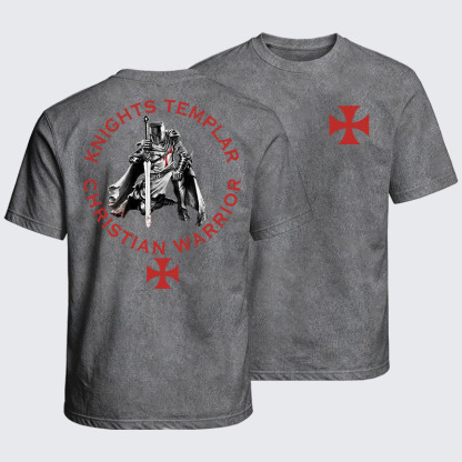 Washed T-Shirt - Knights Templar Templar Cross Crusader Knight