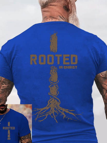 Rooted in Christ  Jesus God Christian Cotton T-Shirt