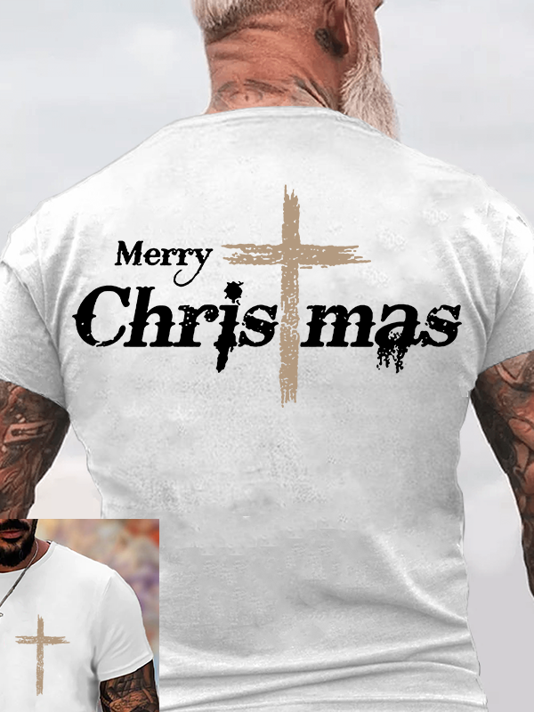 Merry Chrismas  Jesus God Christian Cotton T-Shirt