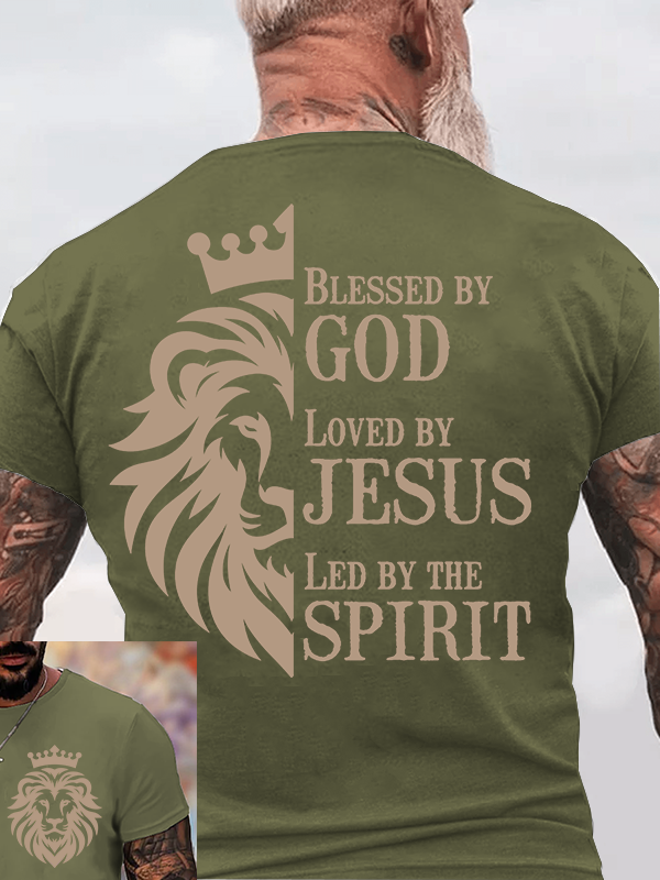 [Copy]Lion Of Judah  Jesus God Christian Cotton T-Shirt