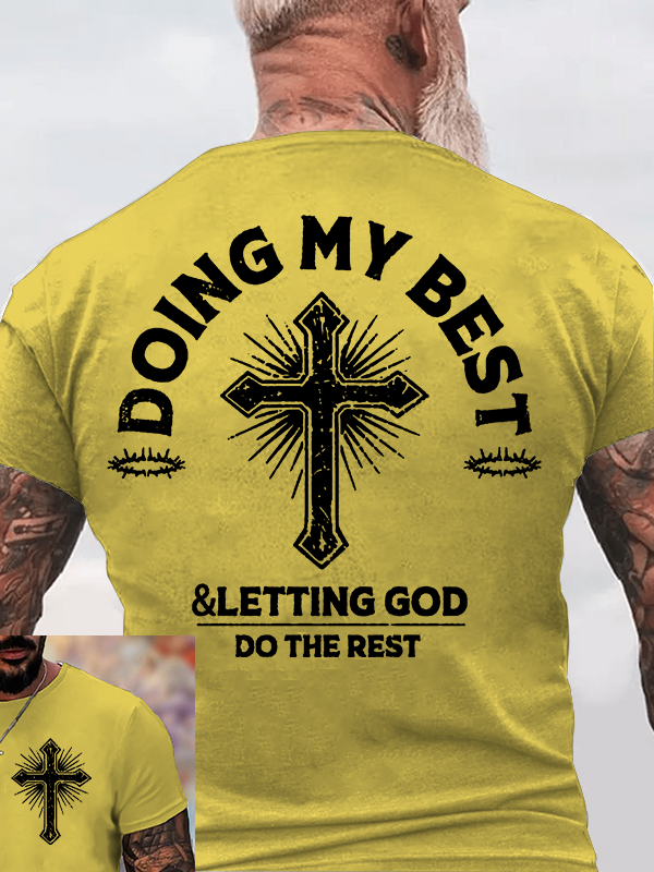 Let God Do The Rest Jesus God Christian Cotton T-Shirt