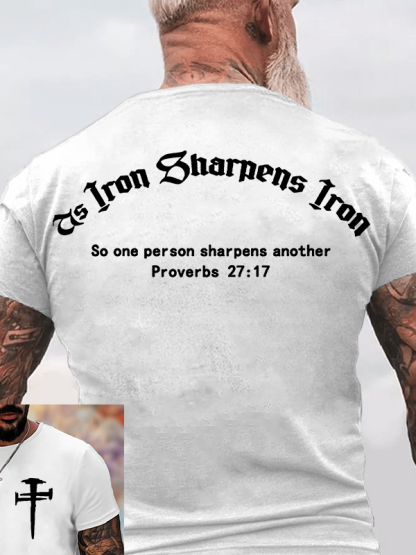 Iron Sharpens Iron Jesus God Christian Cotton T-Shirt