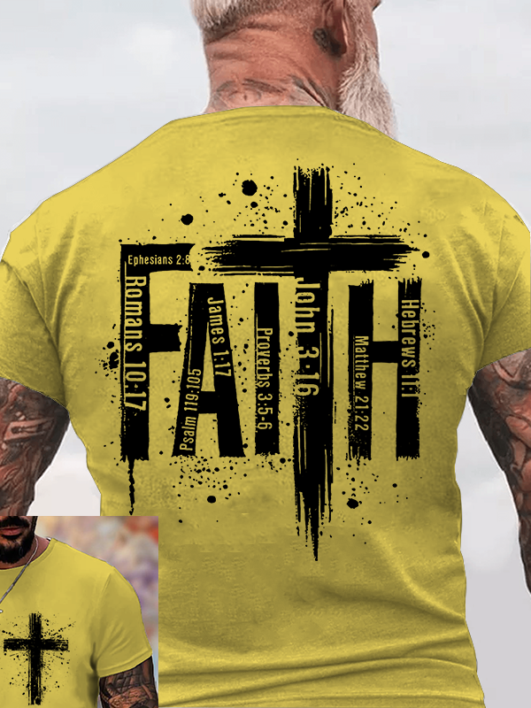 Faith Cross Jesus God Christian Cotton T-Shirt