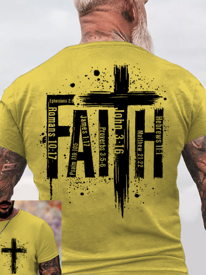 Faith Cross Jesus God Christian Cotton T-Shirt