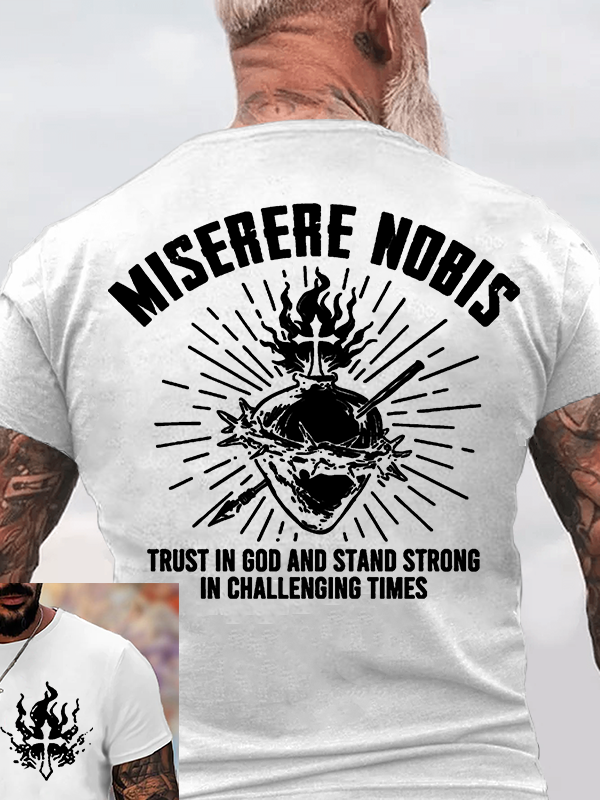Miserere Nobis Jesus God Christian Cotton T-Shirt