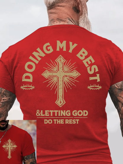 Let God Do The Rest Jesus God Christian Cotton T-Shirt