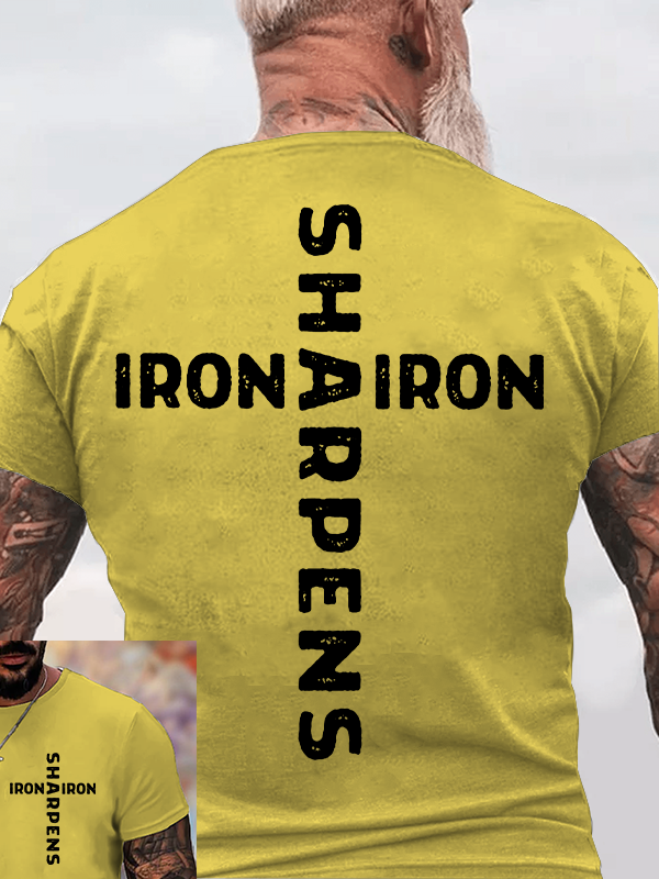 Iron Sharpens Iron Jesus God Christian Cotton T-Shirt