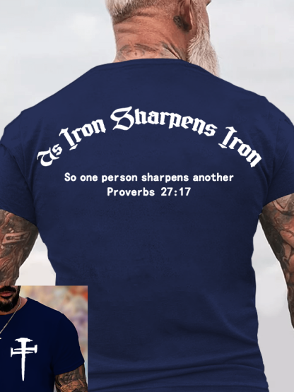 Iron Sharpens Iron Jesus God Christian Cotton T-Shirt