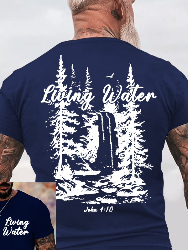 Living Water Jesus God Christian Cotton T-Shirt