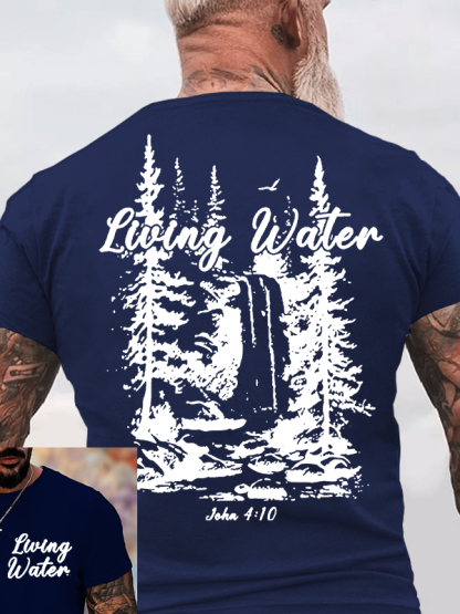 Living Water Jesus God Christian Cotton T-Shirt