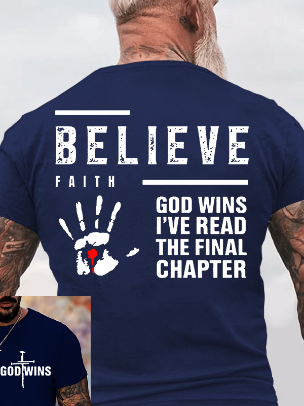 God Wins Jesus God Christian Cotton T-Shirt