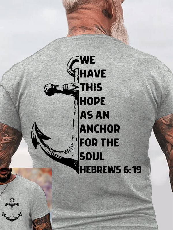 Hope As Anchor Jesus God Christian Cotton T-Shirt