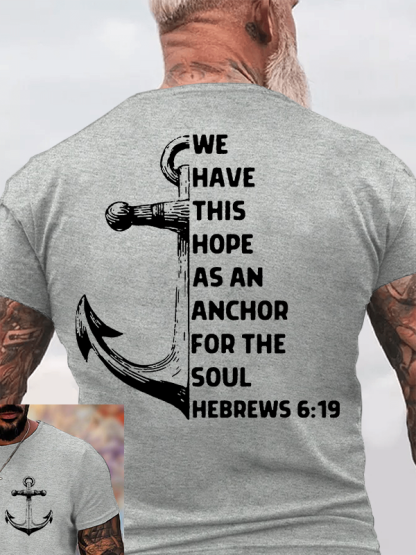 Hope As Anchor Jesus God Christian Cotton T-Shirt