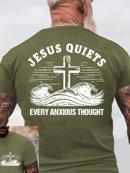 Jesus Quiets Every Anxious Thought  Jesus God Christian Cotton T-Shirt