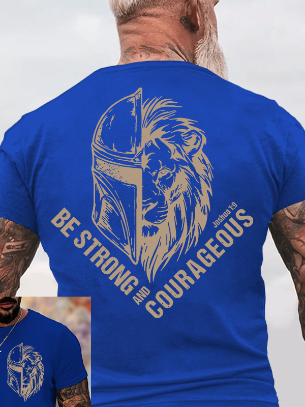 Be Strong and Courageous Jesus God Christian Cotton T-Shirt